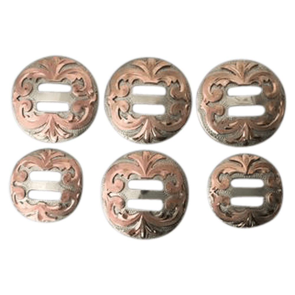 STERLING BRIDLE LOOP CONCHOS. 1 3/4 set of 2 conchos STERLING BRIDLE LOOP CONCHOS. 1 3/4 set of 2 conchos