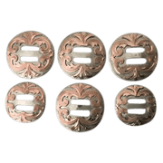 CBCONCH 141 Copper Floral Silver Slotted Conchos - Corriente Buckle