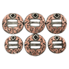 CBCONCH 141A Copper Floral Silver Slotted Conchos - Corriente Buckle