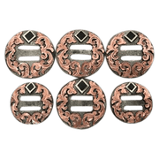 CBCONCH 141A Copper Floral Silver Slotted Conchos - Corriente Buckle