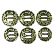 CBCONCH 143 Brass Jesus Fish Slotted Conchos - Corriente Buckle