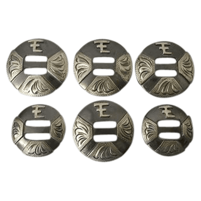 CBCONCH 145 Initials on Slotted Conchos - Corriente Buckle