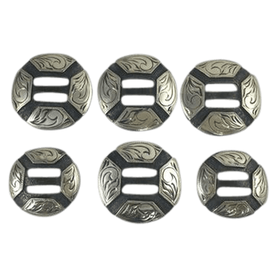 CBCONCH 145A Initials on Slotted Conchos - Corriente Buckle