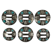 CBCONCH 146 Turquoise Stone Conchos - Corriente Buckle