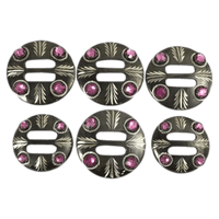 CBCONCH 146D Pink Stone Conchos - Corriente Buckle