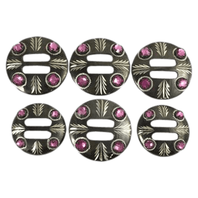 CBCONCH 146D Pink Stone Conchos - Corriente Buckle