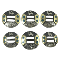 CBCONCH 148 Brass and Turquoise Conchos - Corriente Buckle