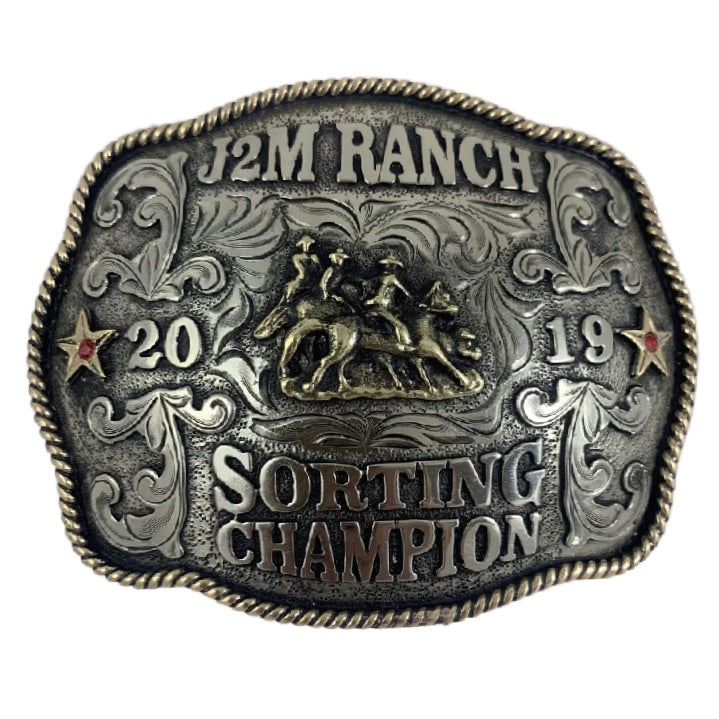Custom Trophy Rodeo Buckles CBECON 106 Corriente Buckle