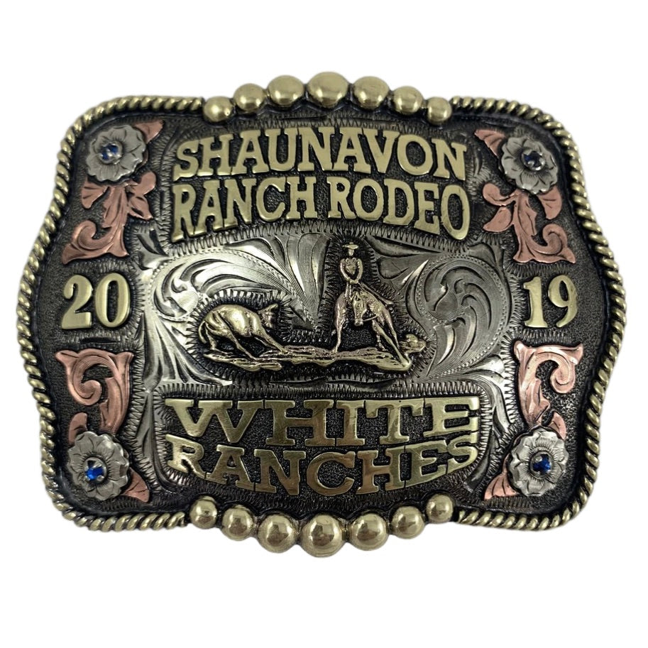 Custom Trophy Rodeo Buckles CBECON 108 Corriente Buckle