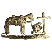 Cowboy Kneeling at Cross - Corriente Buckle
