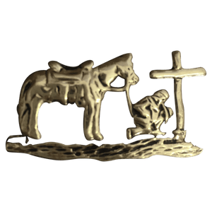 Cowboy Kneeling at Cross - Corriente Buckle