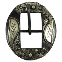 CSHB 150A Custom Gold Floral Cart Headstall Buckles - Corriente Buckle